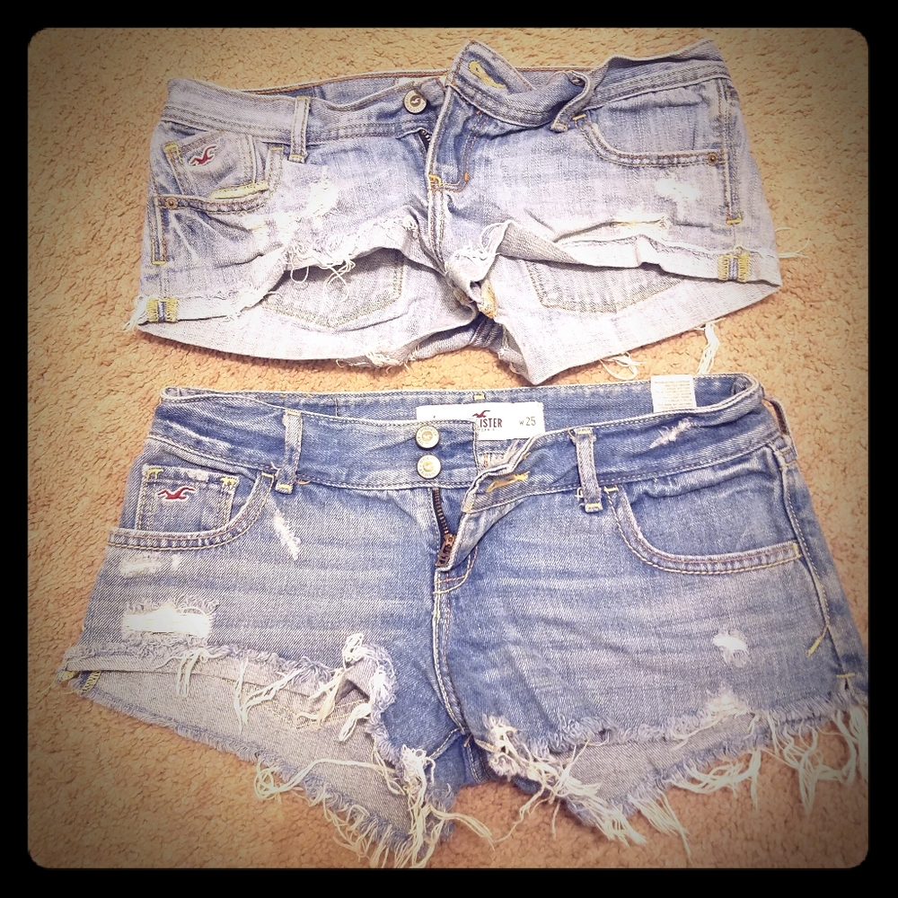 2 pairs of Hollister jean shorts
